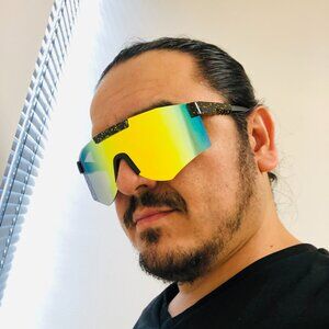 Sports Men Sunglasses Yellow Mirror Lens Oversized Shield Lentes Gafas Humbres‎